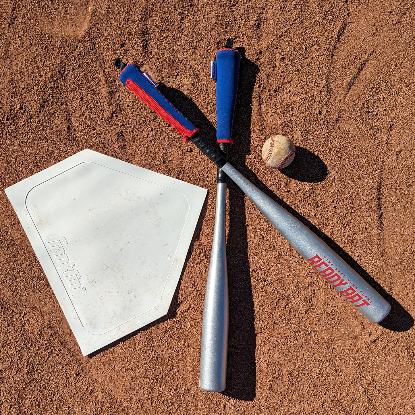 Blue and Red Baseball Bat Handle Cover