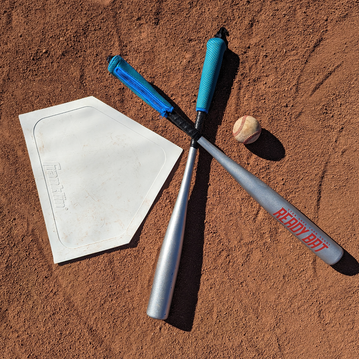 Green and Blue Checkered Baseball Bat Handle Cover