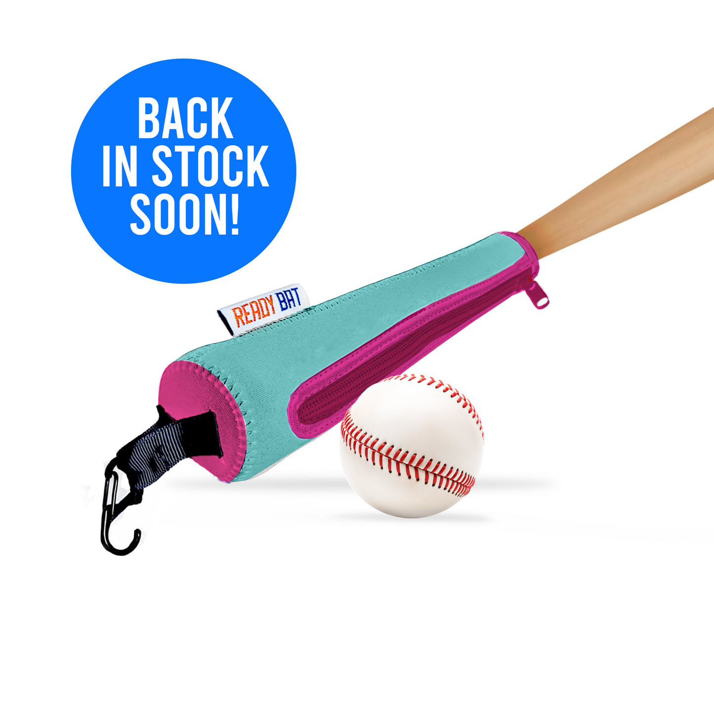 Teal and Pink Baseball Bat Handle Cover