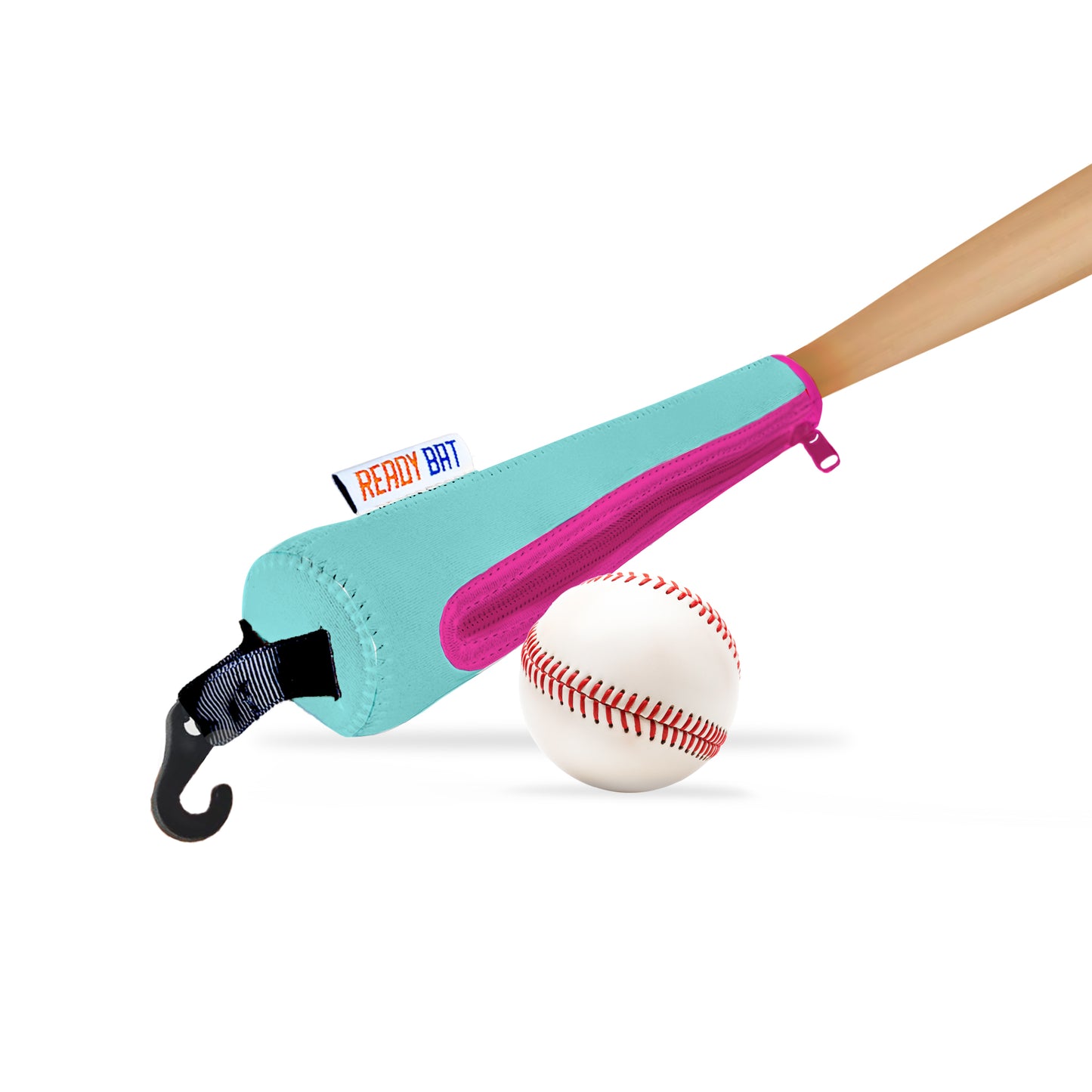 Teal and Pink Baseball Bat Handle Cover