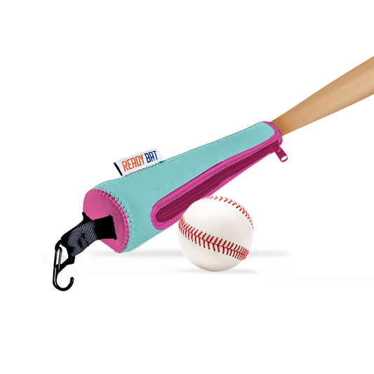 Teal and Pink Baseball Bat Handle Cover