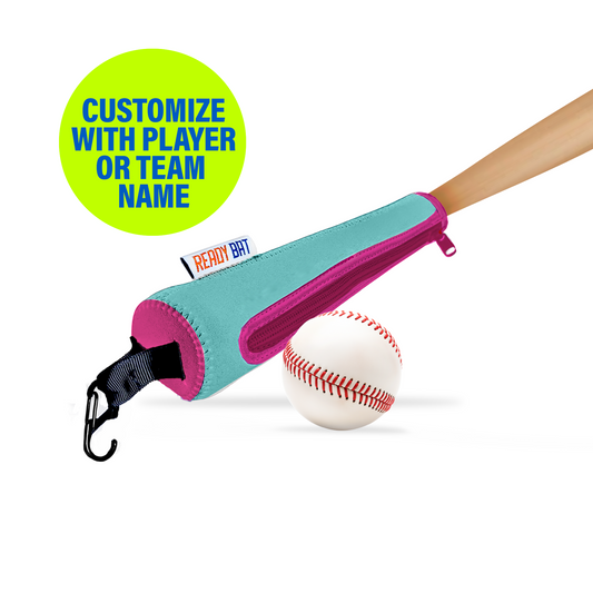 Teal and Pink Baseball Bat Handle Cover